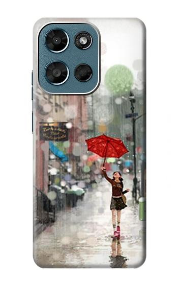 S0108 Girl in The Rain Hülle Schutzhülle Taschen für Motorola Moto G (2026), G Play (2026)