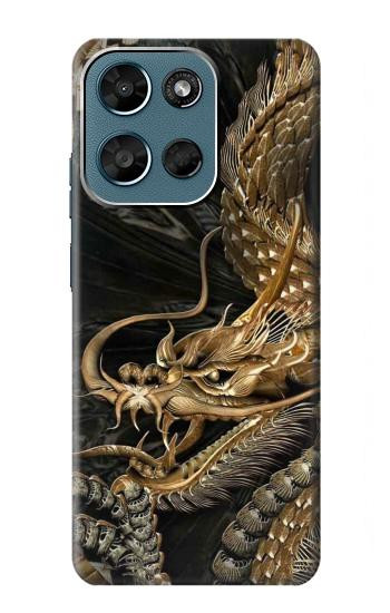 S0426 Gold Dragon Hülle Schutzhülle Taschen für Motorola Moto G (2026), G Play (2026)