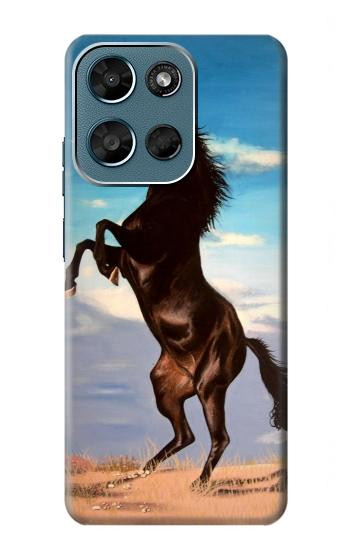 S0934 Wild Black Horse Hülle Schutzhülle Taschen für Motorola Moto G (2026), G Play (2026)