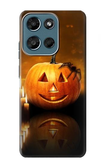 S1083 Pumpkin Spider Candles Halloween Hülle Schutzhülle Taschen für Motorola Moto G (2026), G Play (2026)