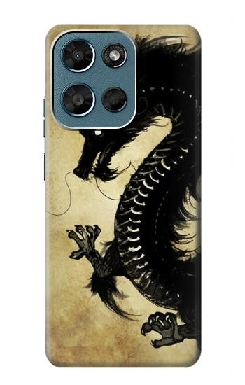 S1482 Black Dragon Painting Hülle Schutzhülle Taschen für Motorola Moto G (2026), G Play (2026)