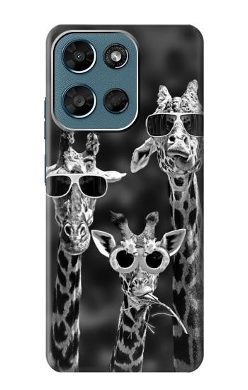 S2327 Giraffes With Sunglasses Hülle Schutzhülle Taschen für Motorola Moto G (2026), G Play (2026)