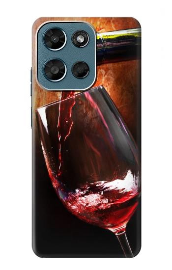 S2396 Red Wine Bottle And Glass Hülle Schutzhülle Taschen für Motorola Moto G (2026), G Play (2026)