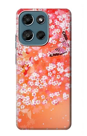 S2543 Japanese Kimono Style Flower Pattern Hülle Schutzhülle Taschen für Motorola Moto G (2026), G Play (2026)