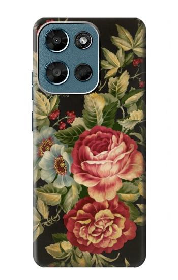 S3013 Vintage Antique Roses Hülle Schutzhülle Taschen für Motorola Moto G (2026), G Play (2026)