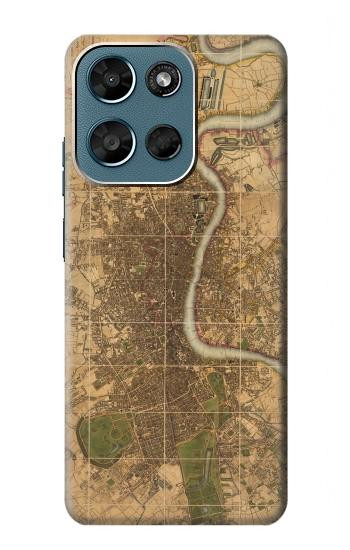 S3230 Vintage Map of London Hülle Schutzhülle Taschen für Motorola Moto G (2026), G Play (2026)