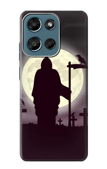 S3262 Grim Reaper Night Moon Cemetery Hülle Schutzhülle Taschen für Motorola Moto G (2026), G Play (2026)