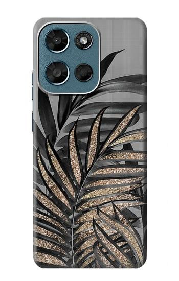 S3692 Gray Black Palm Leaves Hülle Schutzhülle Taschen für Motorola Moto G (2026), G Play (2026)