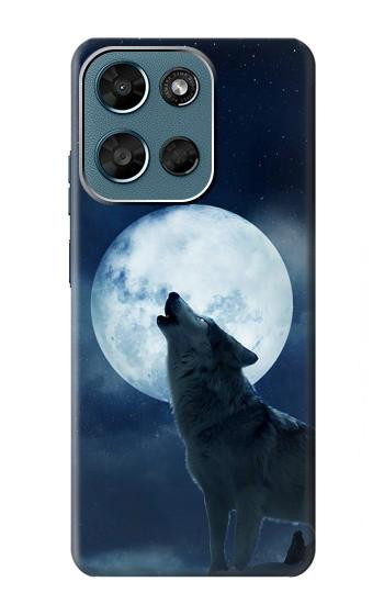 S3693 Grim White Wolf Full Moon Hülle Schutzhülle Taschen für Motorola Moto G (2026), G Play (2026)