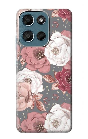 S3716 Rose Floral Pattern Hülle Schutzhülle Taschen für Motorola Moto G (2026), G Play (2026)