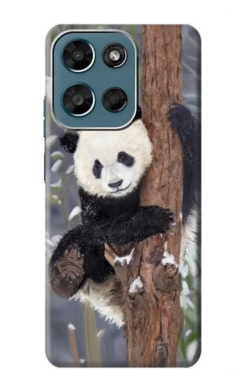 S3793 Cute Baby Panda Snow Painting Hülle Schutzhülle Taschen für Motorola Moto G (2026), G Play (2026)