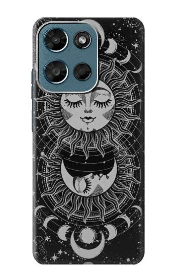 S3854 Mystical Sun Face Crescent Moon Hülle Schutzhülle Taschen für Motorola Moto G (2026), G Play (2026)