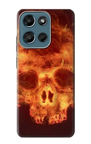 S3881 Fire Skull Hülle Schutzhülle Taschen für Motorola Moto G (2026), G Play (2026)