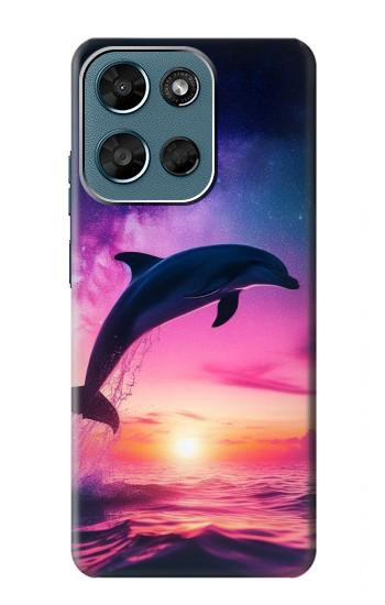 S3980 Dolphin Sunset Milky Way Hülle Schutzhülle Taschen für Motorola Moto G (2026), G Play (2026)