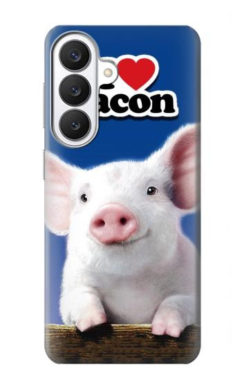 S0608 I Love Bacon Cute Baby Pig Hülle Schutzhülle Taschen für Samsung Galaxy S26