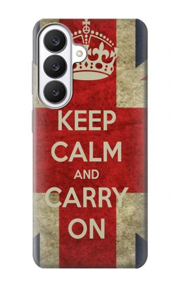 S0674 Keep Calm and Carry On Hülle Schutzhülle Taschen für Samsung Galaxy S26
