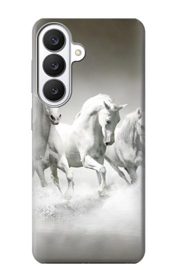 S0933 White Horses Hülle Schutzhülle Taschen für Samsung Galaxy S26