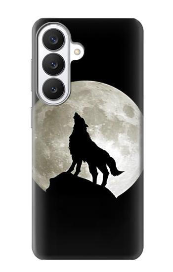 S1981 Wolf Howling at The Moon Hülle Schutzhülle Taschen für Samsung Galaxy S26