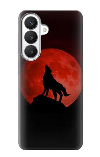 S2955 Wolf Howling Red Moon Hülle Schutzhülle Taschen für Samsung Galaxy S26