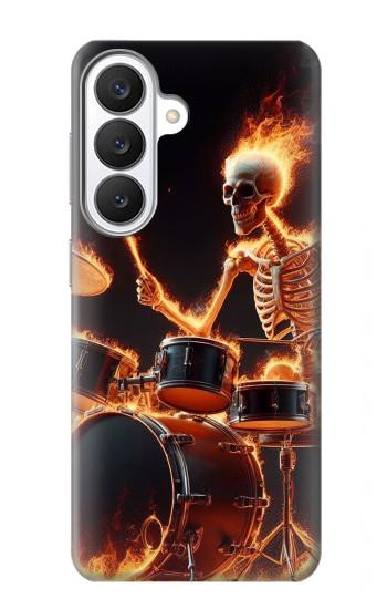 S3985 Fire Skull Drummer Hülle Schutzhülle Taschen für Samsung Galaxy S26