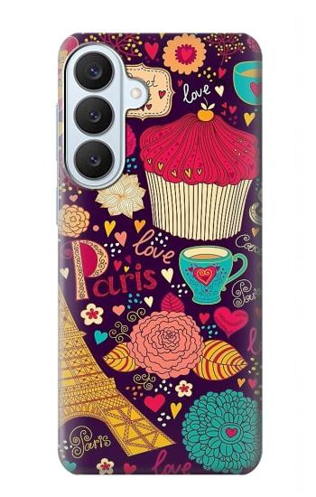 S2353 Paris Cartoon Vintage Pattern Hülle Schutzhülle Taschen für Samsung Galaxy S26 Plus