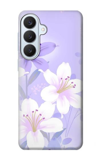 S2361 Purple White Flowers Hülle Schutzhülle Taschen für Samsung Galaxy S26 Plus