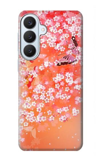 S2543 Japanese Kimono Style Flower Pattern Hülle Schutzhülle Taschen für Samsung Galaxy S26 Plus
