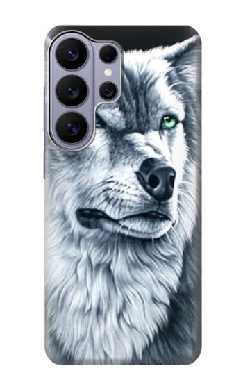S0123 Grim White Wolf Hülle Schutzhülle Taschen für Samsung Galaxy S26 Ultra