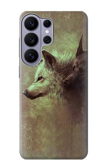 S0931 White Black Wolf Hülle Schutzhülle Taschen für Samsung Galaxy S26 Ultra