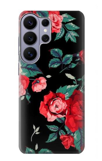 S3112 Rose Floral Pattern Black Hülle Schutzhülle Taschen für Samsung Galaxy S26 Ultra