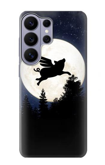 S3289 Flying Pig Full Moon Night Hülle Schutzhülle Taschen für Samsung Galaxy S26 Ultra