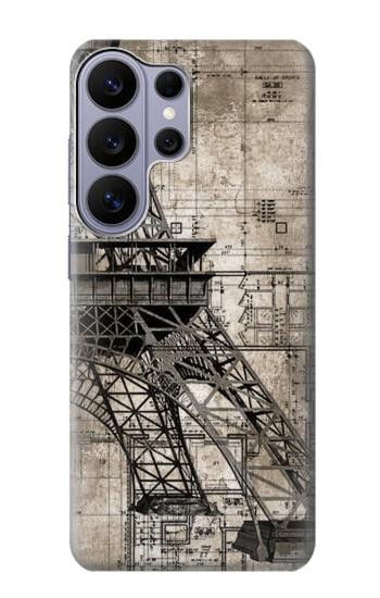 S3416 Eiffel Tower Blueprint Hülle Schutzhülle Taschen für Samsung Galaxy S26 Ultra