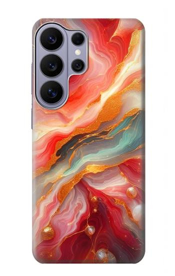 S4012 Red Marble Gold Veins Hülle Schutzhülle Taschen für Samsung Galaxy S26 Ultra