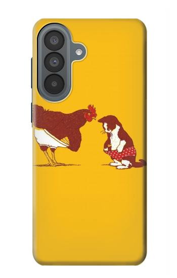 S1093 Rooster and Cat Joke Hülle Schutzhülle Taschen für Samsung Galaxy A37