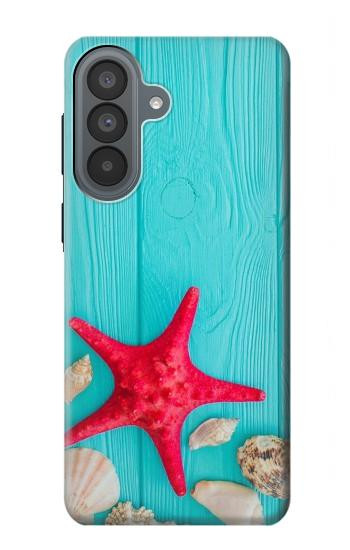 S3428 Aqua Wood Starfish Shell Hülle Schutzhülle Taschen für Samsung Galaxy A37
