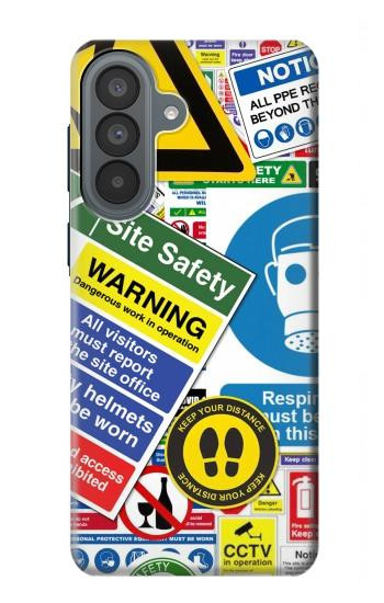S3960 Safety Signs Sticker Collage Hülle Schutzhülle Taschen für Samsung Galaxy A37