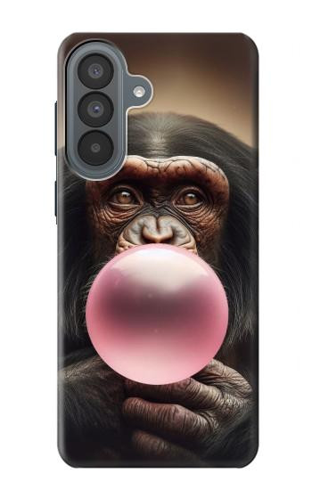 S3973 Chimpanzee Blowing Pink Bubblegum Hülle Schutzhülle Taschen für Samsung Galaxy A37