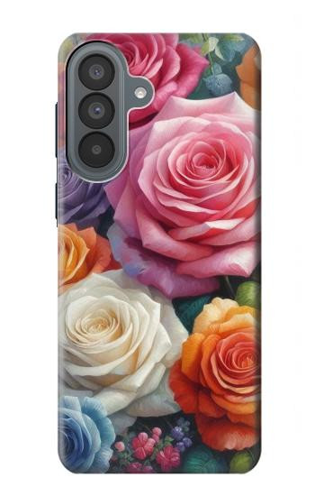 S3975 Colorful Roses Painting Hülle Schutzhülle Taschen für Samsung Galaxy A37