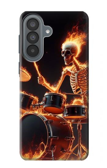 S3985 Fire Skull Drummer Hülle Schutzhülle Taschen für Samsung Galaxy A37
