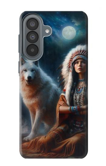 S3995 Grim Wolf Indian Girl Hülle Schutzhülle Taschen für Samsung Galaxy A37