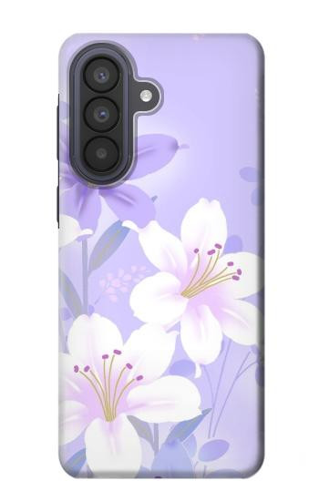 S2361 Purple White Flowers Hülle Schutzhülle Taschen für Samsung Galaxy A57