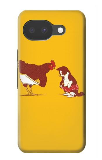 S1093 Rooster and Cat Joke Hülle Schutzhülle Taschen für Google Pixel 10a