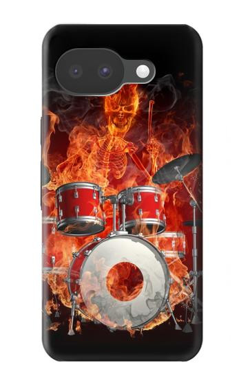 S1431 Skull Drum Fire Rock Hülle Schutzhülle Taschen für Google Pixel 10a