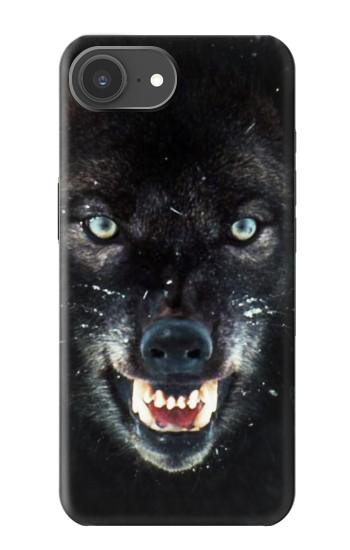 S2823 Black Wolf Blue Eyes Face Hülle Schutzhülle Taschen für iPhone 17e