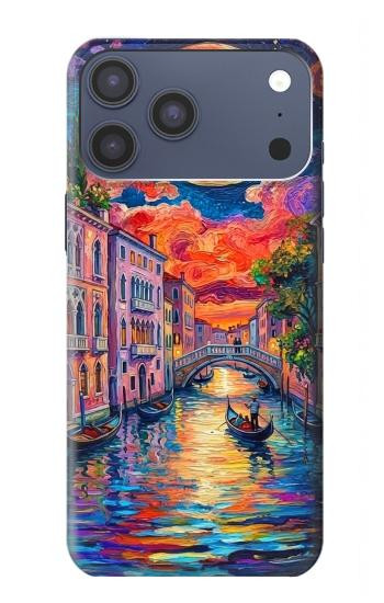 S4083 Colorful Painting Moonlit Venice City Hülle Schutzhülle Taschen für iPhone 17 Pro Max
