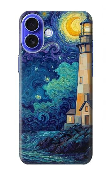 S4092 Moonlit Lighthouse Coastal Painting Hülle Schutzhülle Taschen für iPhone 16