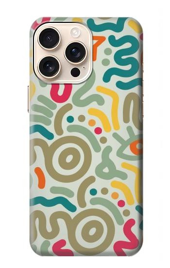 S4078 Abstract Colorful Doodle Pattern Hülle Schutzhülle Taschen für iPhone 16 pro