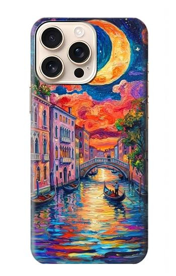 S4083 Colorful Painting Moonlit Venice City Hülle Schutzhülle Taschen für iPhone 16 pro max