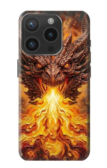S4090 Epic Fire Dragon Fantasy Illustration Hülle Schutzhülle Taschen für iPhone 15 Pro