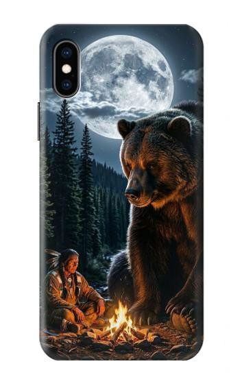 S4095 Majestic Bear Indian Wilderness Art Hülle Schutzhülle Taschen für iPhone X, iPhone XS